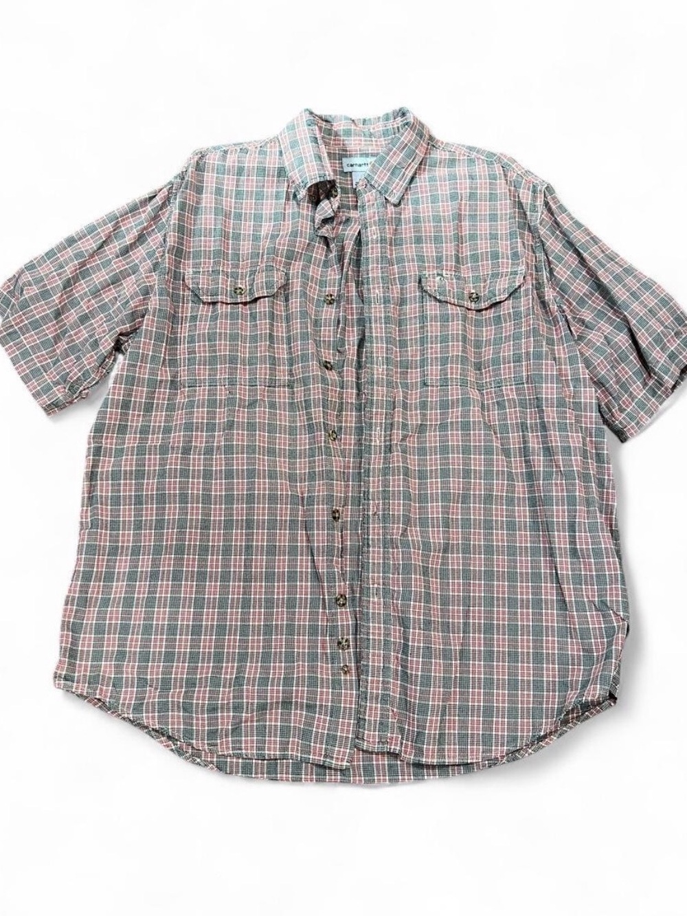 Men’s Casual Short-Sleeve Plaid Button-Up Shirt